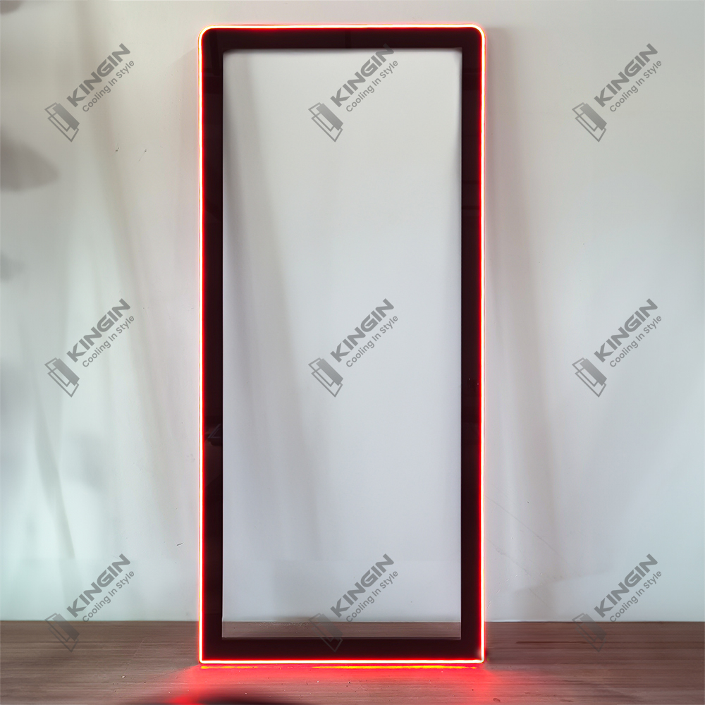 Kinginglass LED Illuminated Frame Cooler and Freezer Glass Doors